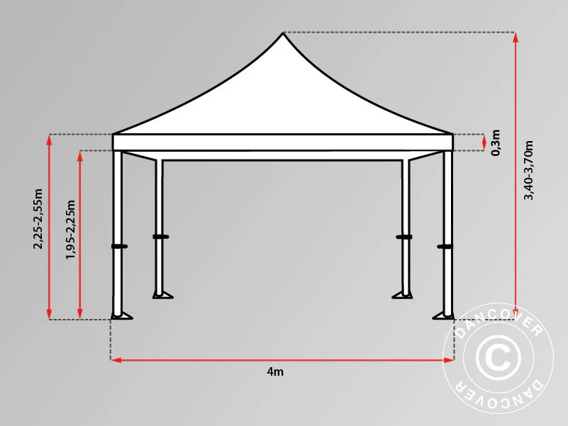 Faltzelt FleXtents PRO 4x8m Rot - immagine 6