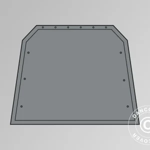 Giebelwand/Tür für Zeltgarage PRO 3,6x4,8m PE, grau