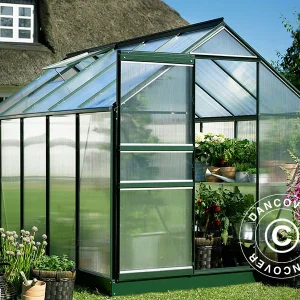 Gewächshaus Polycarbonat Halls Popular 5m², 1,93x2,57x1,95m, Grün