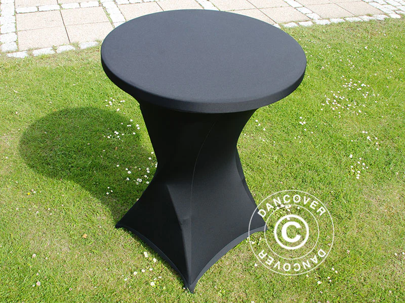 Stretch Tischüberzug Ø80x110cm, Schwarz - immagine 3