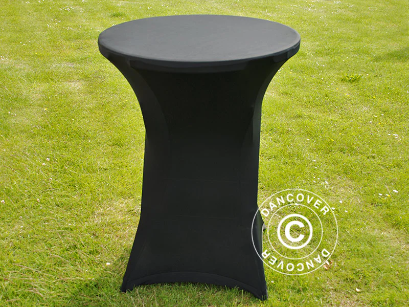 Stretch Tischüberzug Ø80x110cm, Schwarz - immagine 4